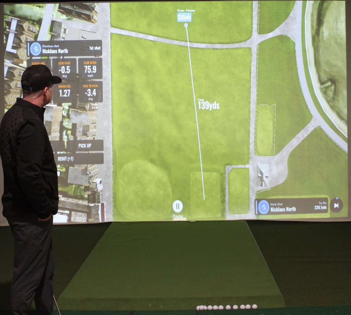 The Cabin. Our indoor Nicklaus North Golf Academy. Two bays. Practice + play + club fitting + instruction. #onlyinwhistler #explorebc #golf #whistler #golfswing #golflessons #indoorgolf