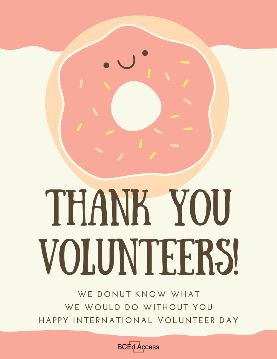 BCEdAccess's tweet photo. At BCEdAccess we couldn't do anything at all without volunteers, it's literally all of us :) Thank you to all of you for all the time you give!! 

#volunteers #internationalvolunteerday #BCEdAccess #bced #InclusionMatters #KidsCantWait https://t.co/kO1yqvbxI2