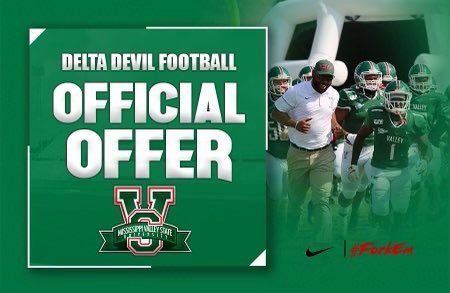 CoachBennettJr's tweet image. Blessed to receive an offer from and announce my commitment to Mississippi Valley State University‼️  @CoachCarlson_OL  @OLCoachGeorge @robin_lee6179