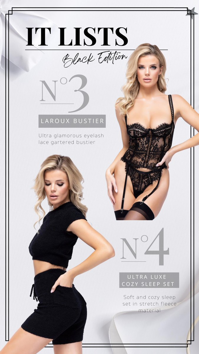FLoveofLingerie's tweet image. A must-have collection💕
Laroux Bustier + Ultra Luxe Cozy Sleep Set💋 
Shop @ ForLoveofLingerie.com💥
#lingerie #cozyset #elegantset #model #fashiontrends #trendingnow #giftsforher #holidaygift #giftideas #sexyapparel #intimate #GiftGuide #nightwear #lingerieaddict