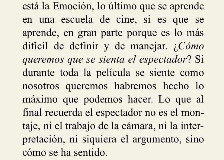 “El momento del parpadeo” de Walter Murch recoge sobre el montaje una teoría que, en mi opinión, es extensible a cualquier disciplina artística. Es necesario crear pensando en la emoción que fraguará el espectador mientras vive la experiencia artística que le planteamos.