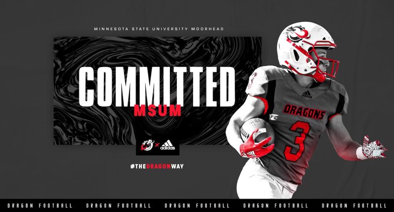 Extremely blessed to announce my commitment to <a href="/msum_football/">MSUM Dragon Football</a> , Thanks to all my family coaches and friends for helping me get to where I am today