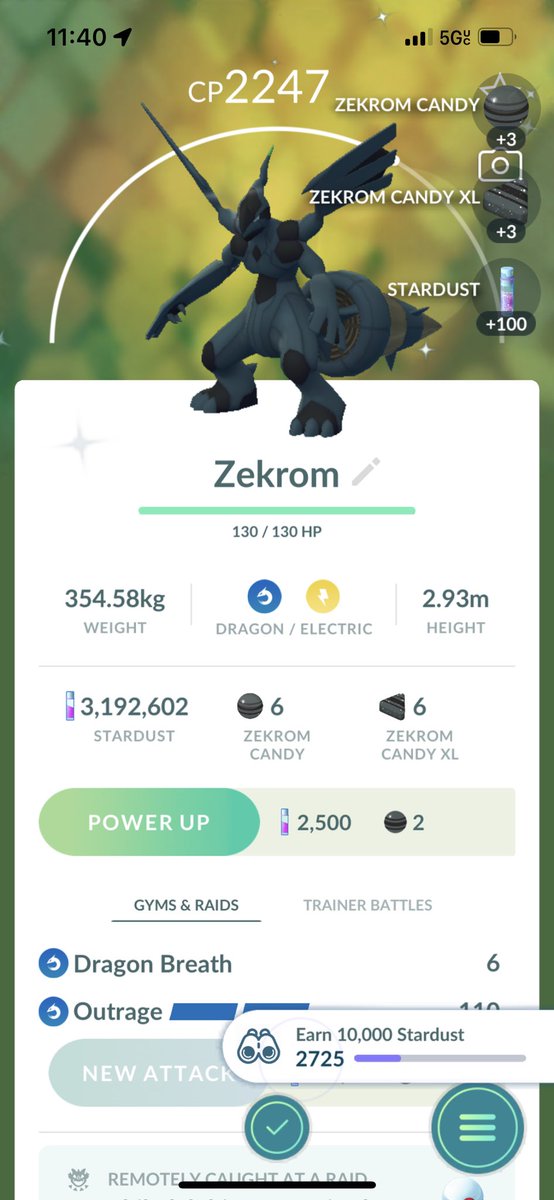spofamilia's tweet photo. Back to back Zekrom shiny! First ball for both 🤟🏻🤟🏻
#PokemonGO #zekromraid #ShinyPokemon https://t.co/8XULAerO5t