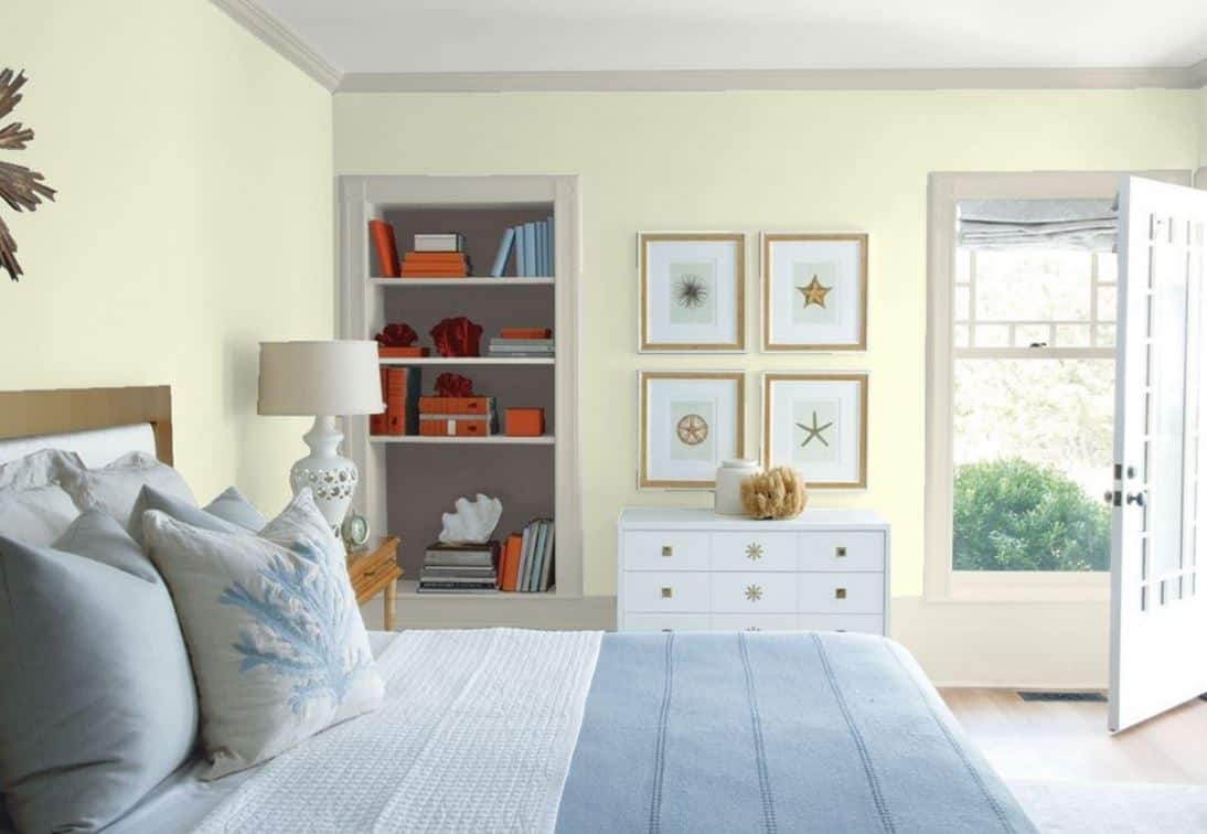 A guest bedroom with green can be a cozy place to hunker down for the night. #hometips #decortips  cpix.me/a/135005693