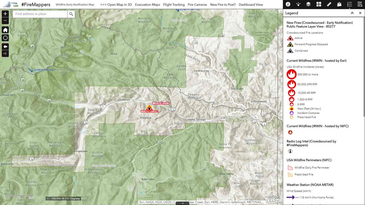 Fire near Dumont, Clear Creek County, CO - #MinersCandleFire
Map Link: napsg.maps.arcgis.com/apps/webappvie…
Evacuation &amp; Fire Info: x.com/ClearCreekOEM

#FireMappers