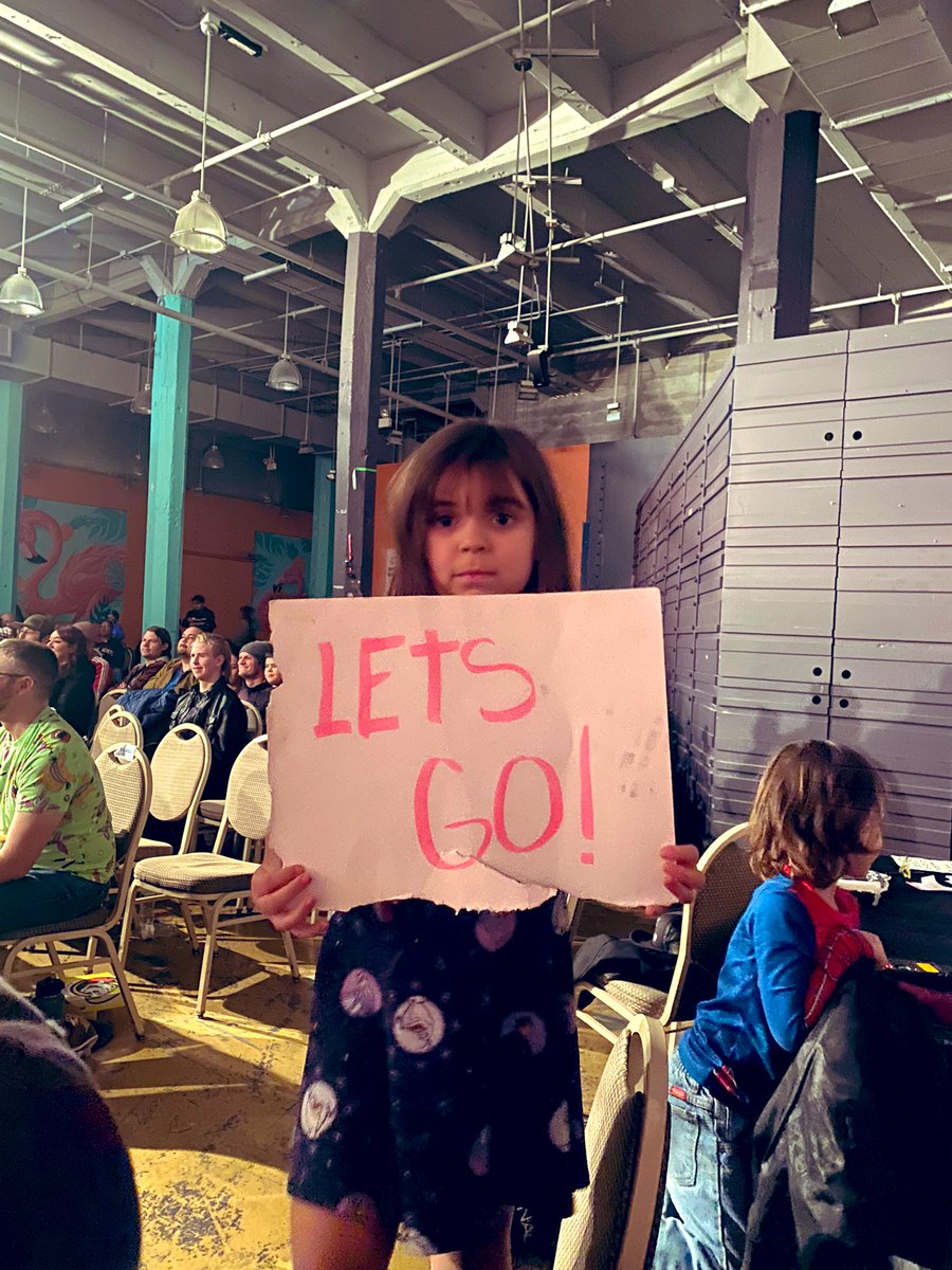 joshcbs's tweet photo. This little babe thought our signs were cool at wrestling, so I tore up one of mine and made her one! She doesn’t  know how to read yet so she kept asking me what side she should hold and what guys were heels. My heart really needed this. @DCWSaltLakeCity forever! https://t.co/XDM0JdgL9l