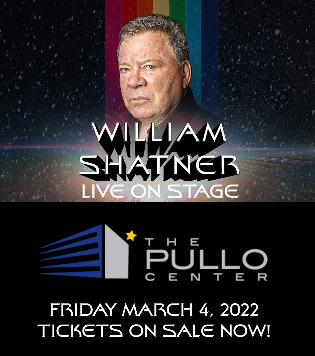 William Shatner (@williamshatner) on Twitter photo York, PA! I will be appearing at the
<a href="/PulloCenter/">The Pullo Center</a>
on Friday March 4, 2022 screening Star Trek: Wrath of Khan! Tickets now on sale and you can upgrade to VIP and a Photo op! : pullocenter.showare.com/eventperforman…… Face screaming in fearRaising hands
<a href="/millsentertain/">Mills Entertainment</a> York, PA! I will be appearing at the
<a href="/PulloCenter/">The Pullo Center</a>
on Friday March 4, 2022 screening Star Trek: Wrath of Khan! Tickets now on sale and you can upgrade to VIP and a Photo op! : pullocenter.showare.com/eventperforman…… Face screaming in fearRaising hands
<a href="/millsentertain/">Mills Entertainment</a>