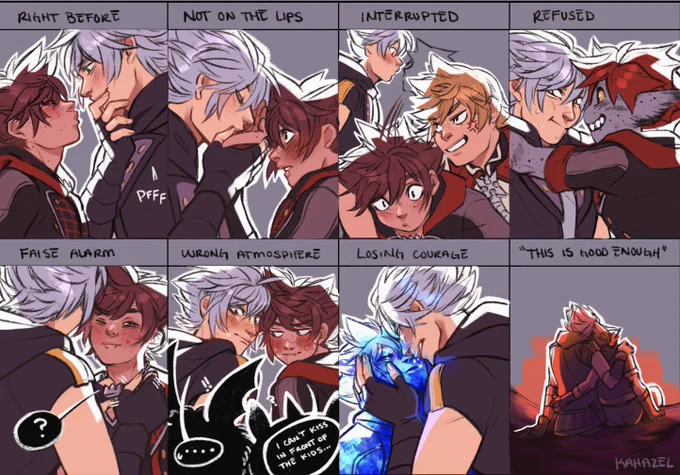 Happy #sorikuweek2021! 💙

Here are a couple of my favorites from the past. It's hard for me to choose since I generally don't like my older work, but I think what sticks out to me is I really liked drawing these scenarios. 