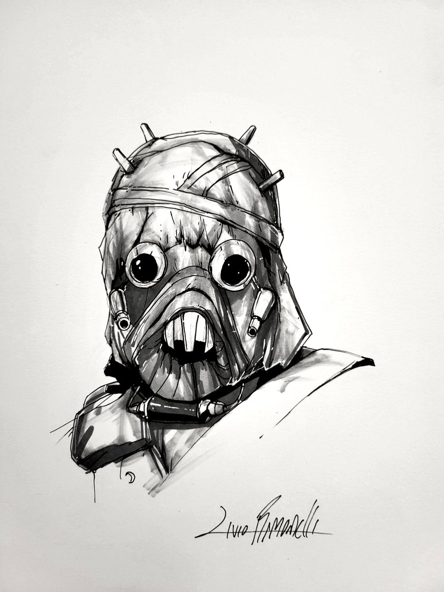 LivioRamondelli's tweet image. Here&apos;s a Tusken Raider drawn during #ECCC2021 this weekend!