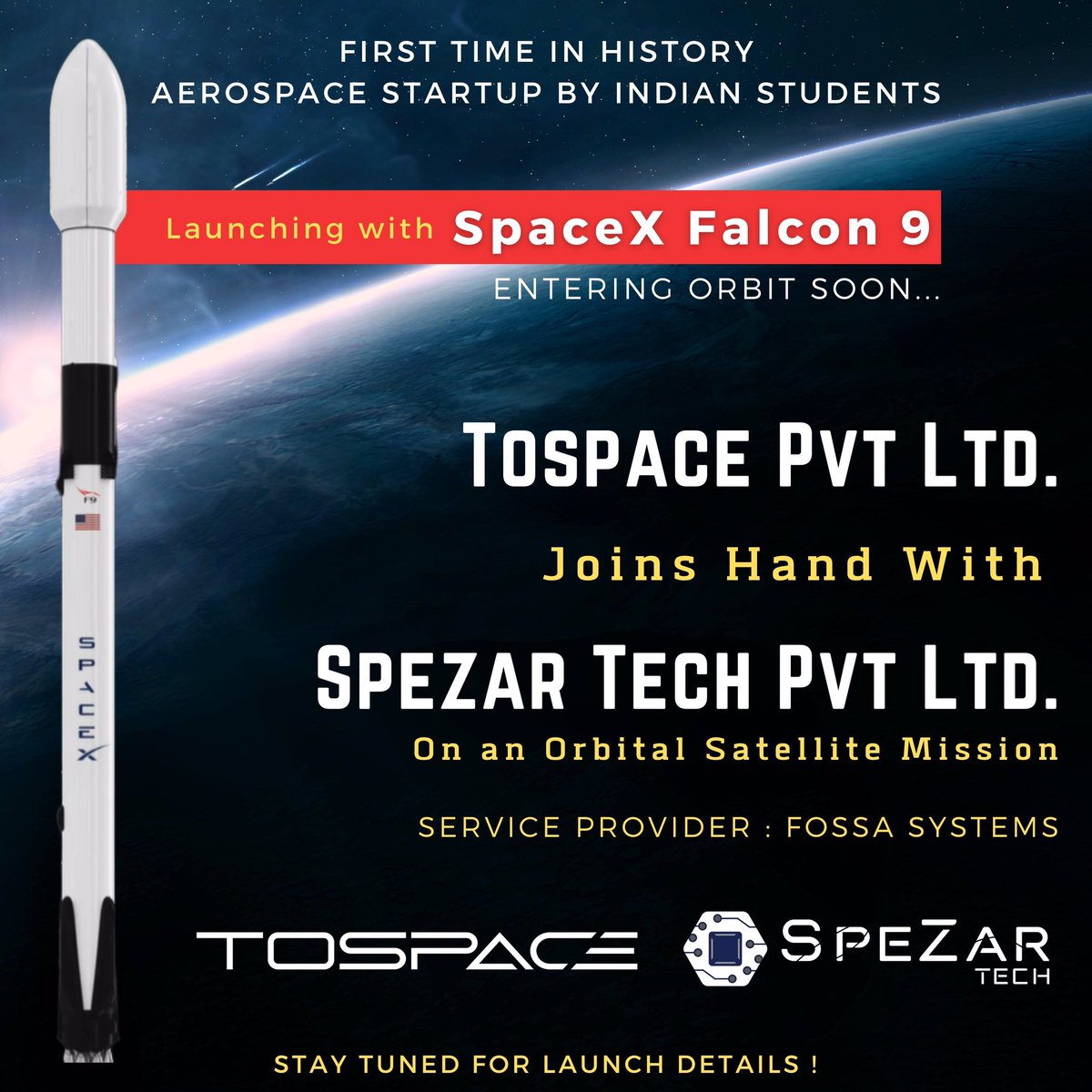 spezartech's tweet photo. Happy to work on this mission on Technical Aspects ! @ToSpacePvtLtd Joins hand with @spezartech on this wonderful mission.  

#pocketsat #satellite #india #fossa #falcon @elonmusk @SpaceX 
@riyasdeen_s_ @AdnaanM2002 @ToSpacePvtLtd @spezartech @pradeeprajan_r https://t.co/6rb1DGHEUq
