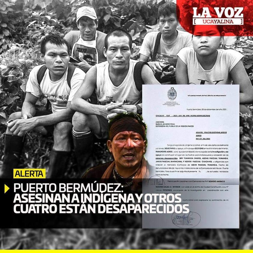 coicaorg's tweet photo. 🚨 #Alerta | El cuerpo de Lucio Pascual Yumanga,  defensor de la comunidad asháninka - #Perú,  fue hallado  sin vida, #ORAU @aidesep_org . 
Las autoridades sospechan que los responsables serían traficantes de terrenos.
👉 https://t.co/vnOuJMhbQj https://t.co/Js2T2lSOTe