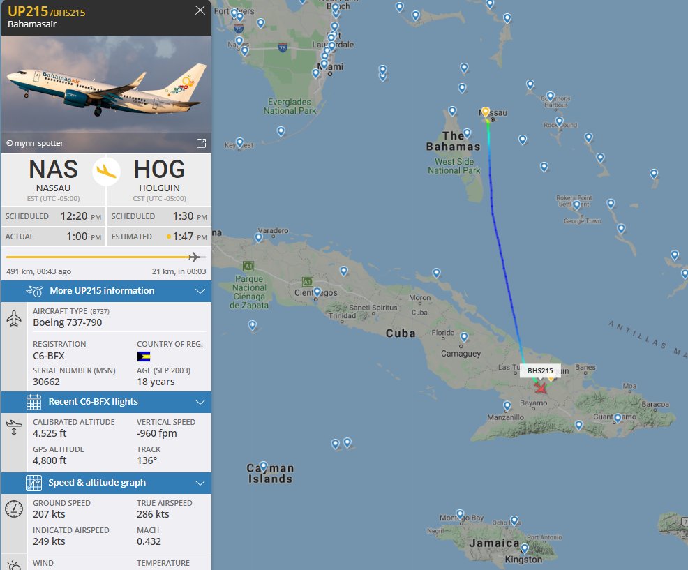 FlconEYES's tweet photo. #C6BFX Nueva ruta. Bahamas Nassau a Holguín. Piensas que hay turistas de Bahamas q vayan a Holguín?...pues NO. Son los EXILIADOS de Miami, con AGENCIEROS CASTRISTAS, q atornillan la dictadura a costa del dolor de las familias dividas de Cuba. Gracias Canel! #Cuba #5Dic #cuaviones https://t.co/hN9aDiSGMv