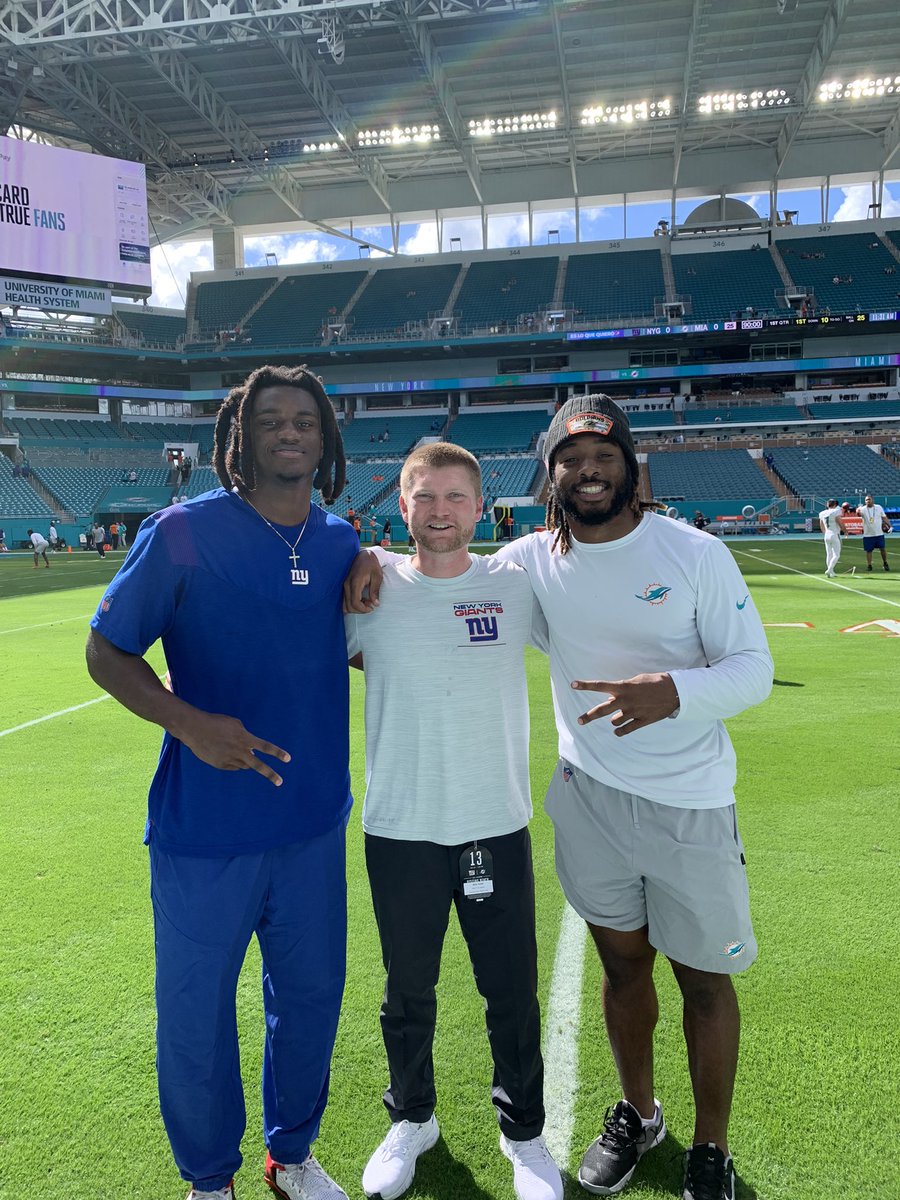 Former <a href="/HerdFB/">Marshall Football</a> Assistant Coach and current <a href="/Giants/">New York Giants</a> Assistant DB Coach <a href="/Coach_MikeT/">Mike Treier</a> with <a href="/Giants/">New York Giants</a> LB <a href="/CobbOmari/">Omari Cobb</a> and <a href="/MiamiDolphins/">Miami Dolphins</a> LB <a href="/big_diesel44/">Darius Hodge</a> prior to today’s game.

#HerdFamily
#OneHerd
#YourBestYou
#TrustTheProcess
#CloseTheGap