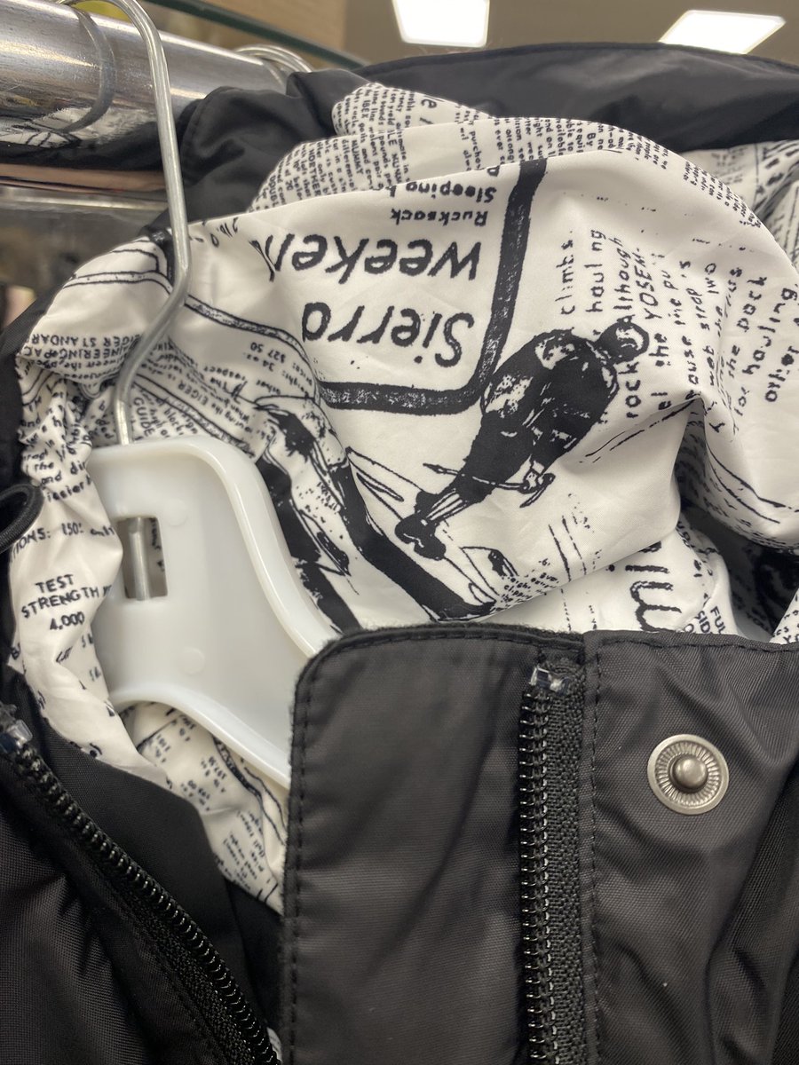 sierrahull's tweet photo. Almost bought this jacket at a thrift shop a few nights ago, but the store was closing and they kicked us all out. Too bad - had my name written all over it. Literally! #wasntmeanttobe https://t.co/5f2XJmTJec