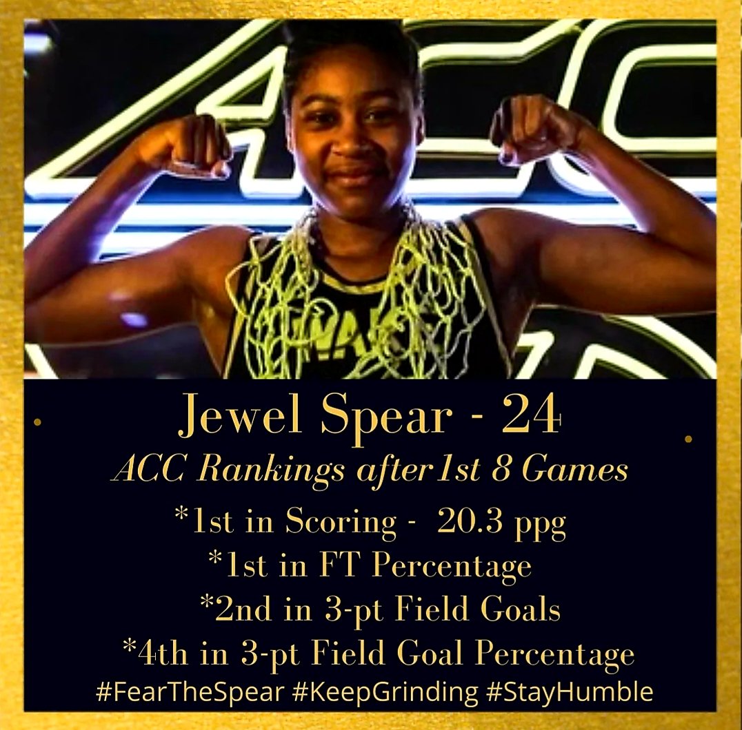 mourni_eric77's tweet photo. We are extremely proud of our Jewel! We pray that she will remain focused, humble, and keep putting in the work needed to achieve her goals! Here are her current ACC rankings! #FearTheSpear #StayHumble #KeepGrinding @spearj23 https://t.co/DLRgteJatQ