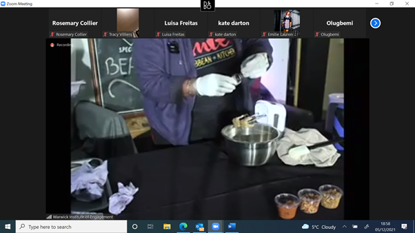 WarwickFoodGRP's tweet photo. Live cook-in at the Exhi-BEAN-tion @CoventryTables @warwickengages @Coventry2021 https://t.co/2b18eRv4Mo