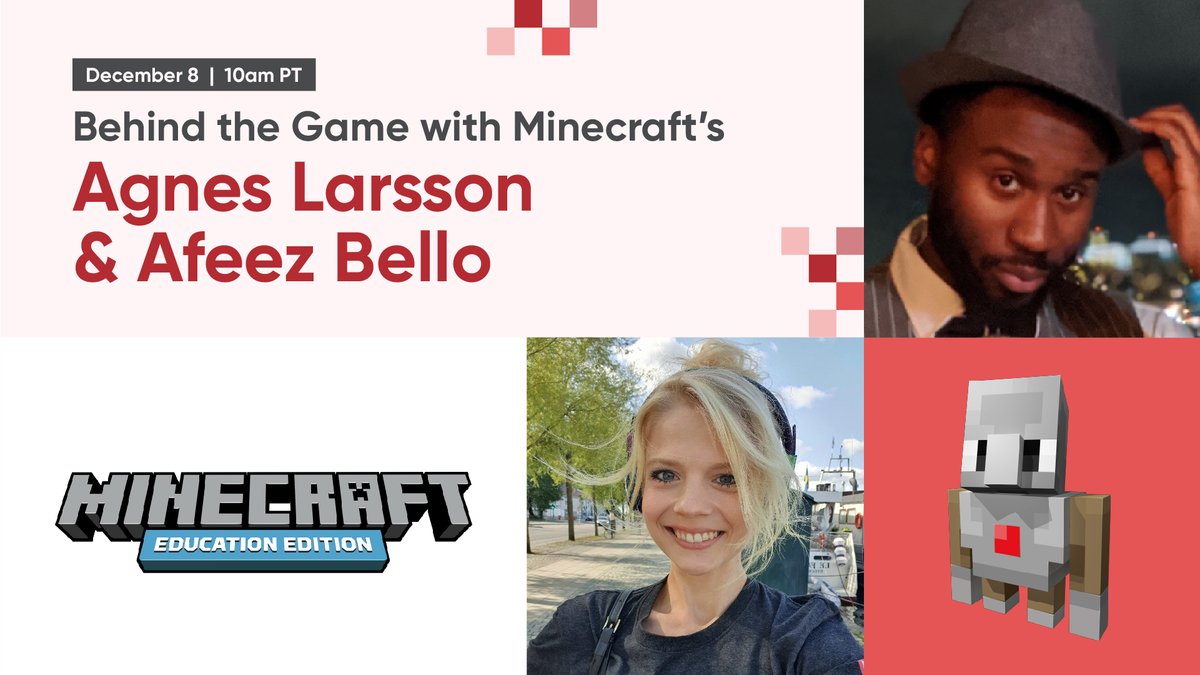 PlayCraftLearn's tweet photo. #CSEdWeek is here! Join Game Director @_LadyAgnes and Developer Afeez Bello at this @Flipgrid Live Event, where they will share their career journeys, stories from the game studio, and encourage students to create, code, and dream big.

Register here: https://t.co/OY3JLXNi7g https://t.co/ThzDqo8SHU