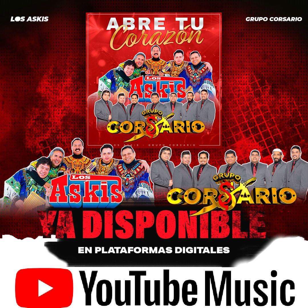 AskisPasion's tweet photo. Descarga y disfruta nuestro nuevo tema “ABRE TU CORAZON” Feat con nuestros amigos de #GrupoCorsario en @YouTube no se lo pierdan @altafontemx @Altafonte_AR https://t.co/tHzB5CkfBx