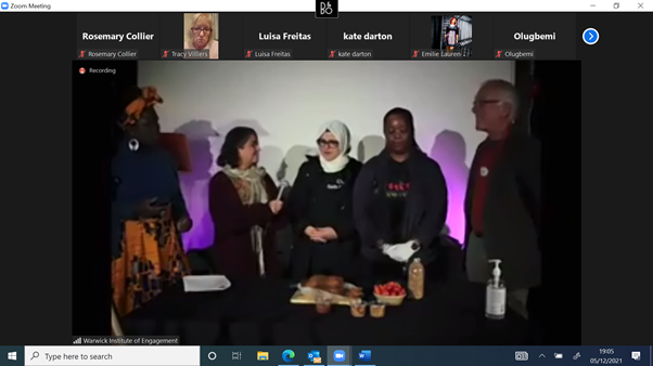 WarwickFoodGRP's tweet photo. All the stars of this evening's show on-screen for a Q &amp; A session @CoventryTables @warwickengages @Coventry2021 @WarwickCrop https://t.co/khM8glyiB2