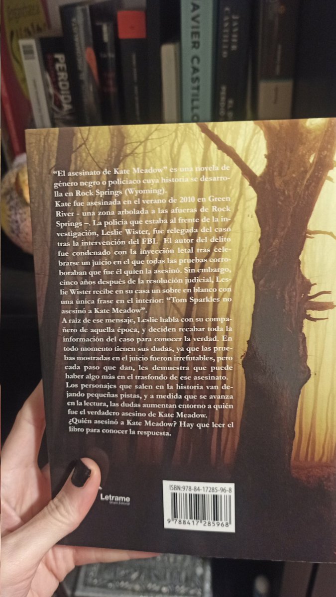 Serifila2's tweet image. Por aquí os dejo una novela de género policial de cosecha propia; mi segundo libro auto publicado cuyo título es: "el asesinato de Kate Meadow". Solo se puede encontrar en la web de la editorial #Letrame.