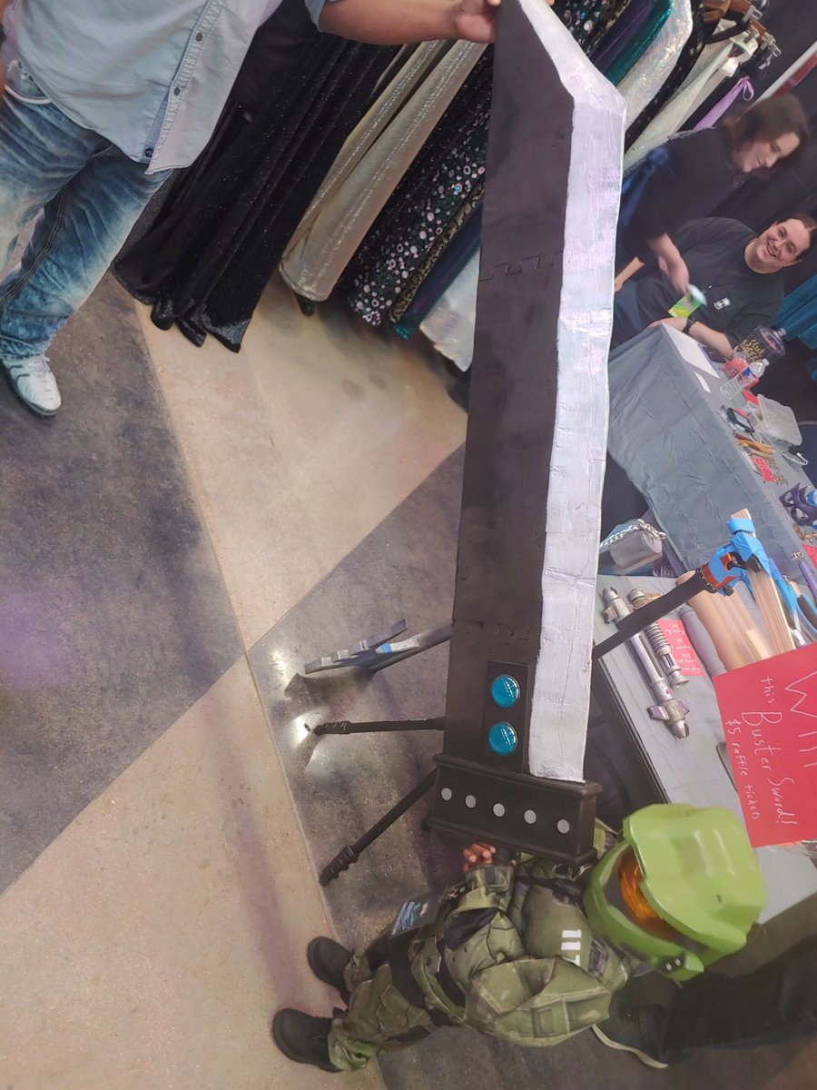 ForgeofDestiny's tweet photo. We had the strongest Master Chief come test our Buster Sword that we’re raffling off today. He approved. https://t.co/NV9xvl0Ks8