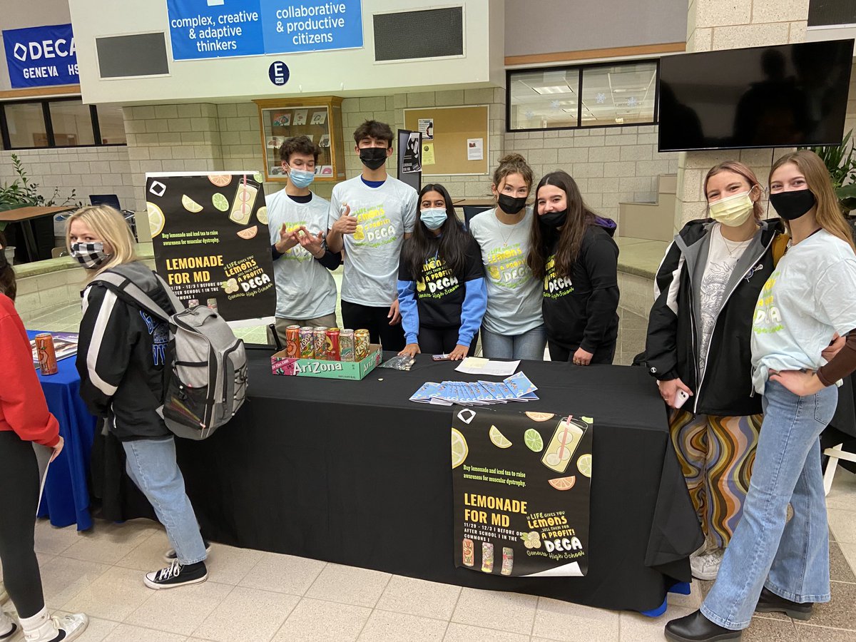 Geneva DECA kids fundraising for ⁦<a href="/MDAorg/">Muscular Dystrophy Association</a>⁩. Had a successful sale for CTE week! ⁦<a href="/GHS_Geneva/">Geneva High School</a>⁩ ⁦<a href="/Geneva304/">Geneva CUSD 304</a>⁩ ⁦<a href="/IllinoisDECA/">Illinois DECA</a>⁩