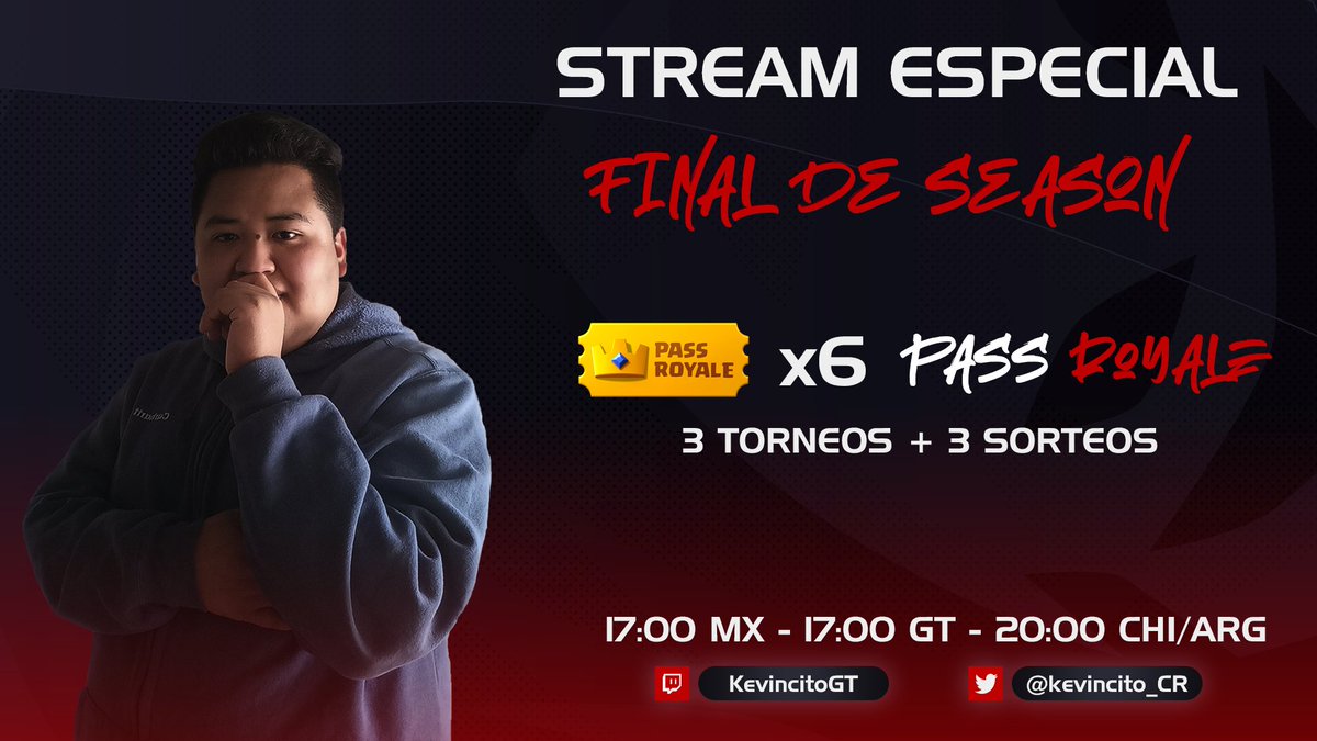 🎁SORTEO &amp; TORNEO🎁
6 PASES ROYALE PARA USTEDES🎫

Únicos requisitos para poder ganar⬇️⬇️

Seguir: <a href="/LadronesSquad/">Ladrones Squad 🏆</a>
Seguir: <a href="/kevincito_CR/">Kevincito</a>
Seguir: @AbyBel03

DAR: ❤ &amp; 🔃
ETIQUETAR A 2 PERSONAS

INVITADA ESPECIAL ❤
@AbyBel03

⏰ 20hrs 🇨🇱 17hrs 🇬🇹🇲🇽