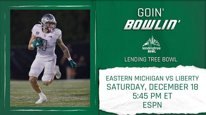 MACSports's tweet photo. GOIN’ BOWLIN’ ⛓

@EMUFB will take on Liberty in the @LT_Bowl on Saturday, December 18 (5:45 PM ET, ESPN). 

#ETOUGH | #MACtion https://t.co/djIVBsZDlj