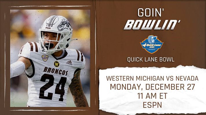 MACSports's tweet photo. GOIN’ BOWLIN’ 🐎

@WMU_Football will head to Motown to take on Nevada in the @quicklanebowl on Monday, December 27th (11 AM ET, ESPN). 

#LetsRide | #MACtion https://t.co/MK4f89xffX