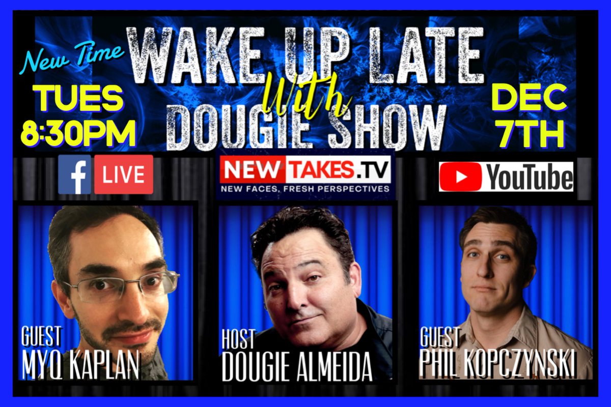 WakeUpDougie's tweet photo. Don't miss this week's show with @funnyfiduciary @myqkaplan &amp; @realphillipkop #GreatTopics #FunnyNews #ComedyPodcast #Podcast https://t.co/gxF2rogZeR