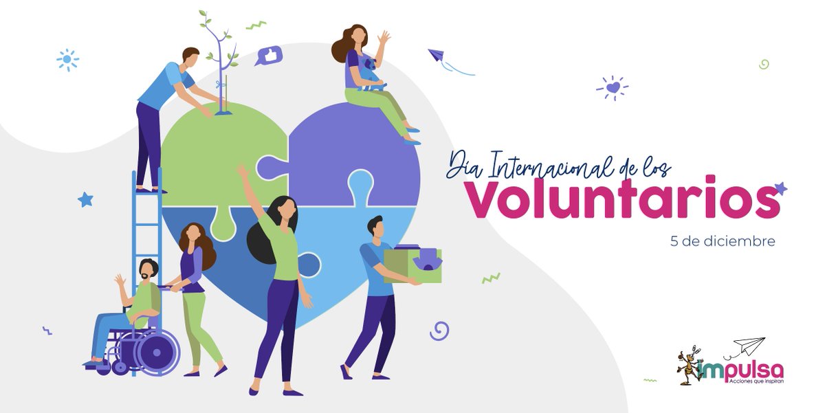 Impulsa11's tweet photo. El 5 de diciembre se conmemora el Día Internacional de los Voluntarios, una fecha que busca resaltar la importante labor que realizan todas aquellas personas que deciden de forma desinteresada tender una mano amiga para hacer de nuestro mundo un lugar mejor. https://t.co/ZWlf9Q3iBt