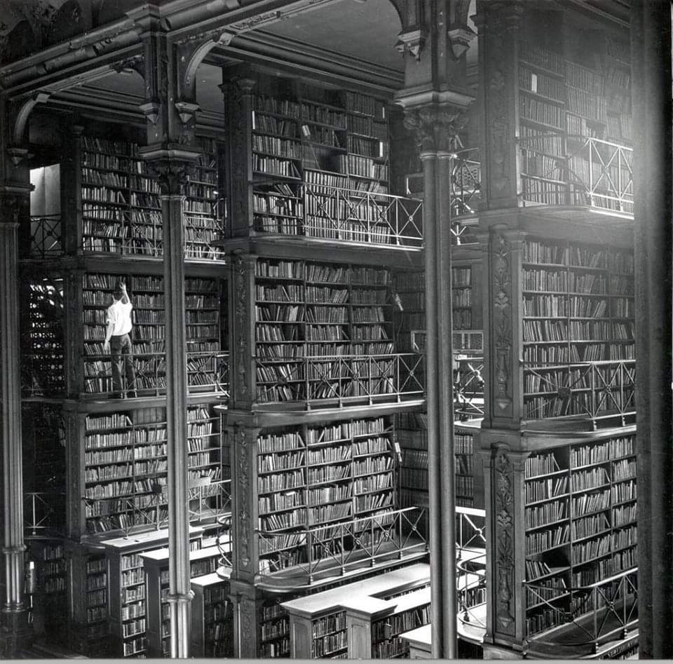 archeohistories's tweet photo. Man looking for a book in “The old Cincinnati library”, built in 1874 and demolished in 1955.

© Historic Photographs

#archaeohistories https://t.co/cj0yvc28Yr