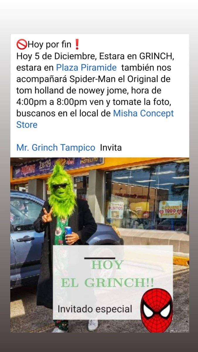 Paucon_P's tweet photo. Los espera el 
#Grinch y #Spiderman #Tampico #Madero #Altamira https://t.co/x1OaOXDV7Z