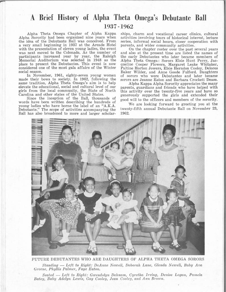 A Brief History of Alpha Omega Theta’s Debutante Ball.” Box 71, DuPree African American Pentecostal Collection, Manuscript Division, Library of Congress