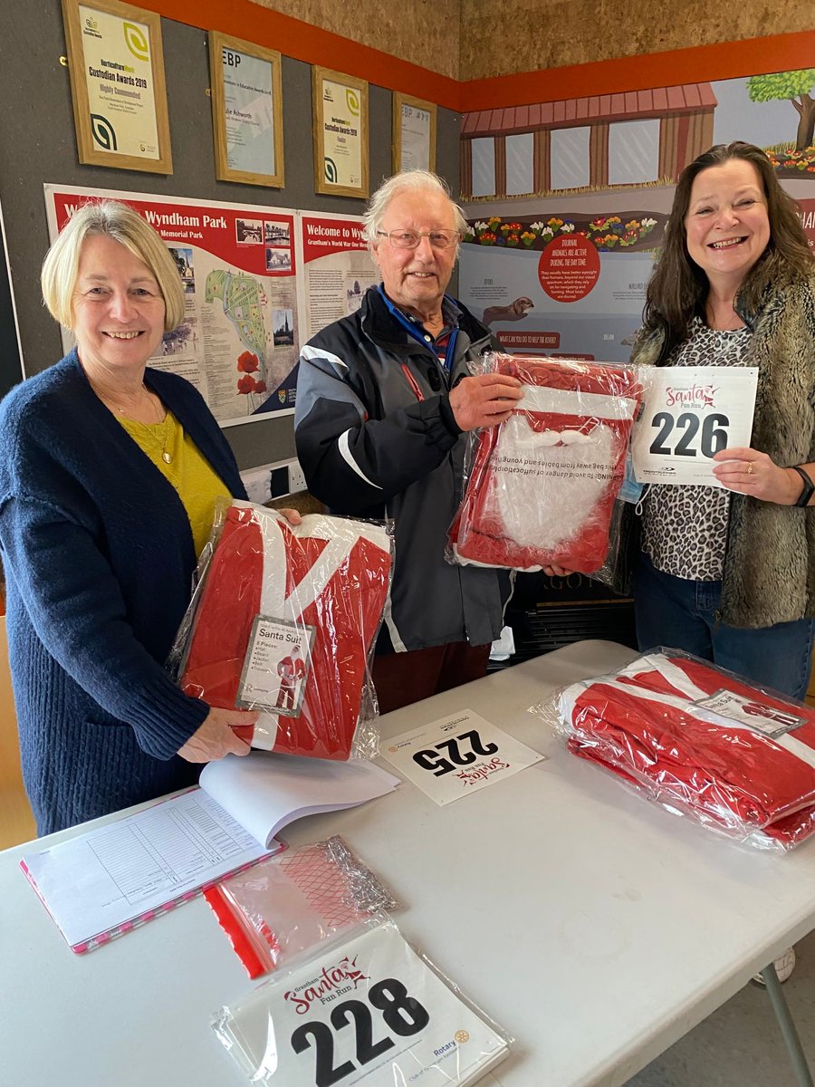 We are counting down the days to our Santa Fun Run on Sunday 12th December. There is still time to register at granthamsantafunrun.co.uk and to pick up your Santa suit and number at the Wyndham Park Visitor Centre like Jacqui Wood, pictured right did last week