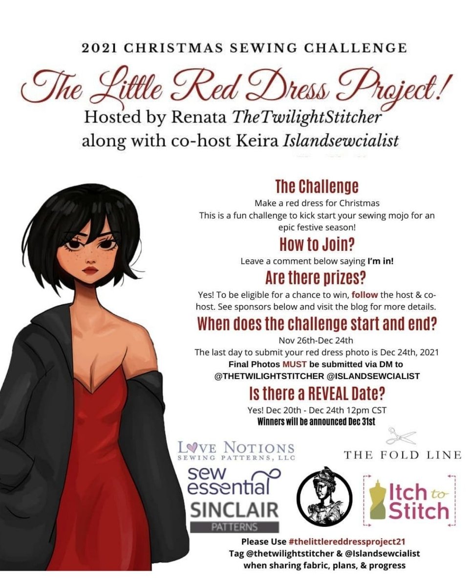 MinervaFabrics's tweet photo. The Little Red Dress Project challenge is on now!
Hosted by @thetwilightstitcher and @islandsewcialist, #thelittlereddressproject21 challenges you to sew up a red dress for Christmas.
Find out more at https://t.co/UXV0JYOBVY
RedDress #SewingChallenge #ChristmasDress #Sewing https://t.co/qJVkwgF8QS