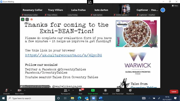 WarwickFoodGRP's tweet photo. And a big thank you to the stars of the show and to @CoventryTables who put Exhi-BEAN-tion together!  Exhi-BEAN-tion was a Resonate Festival Feast! event @warwickengages @Coventry2021 https://t.co/k8WVUDXtta