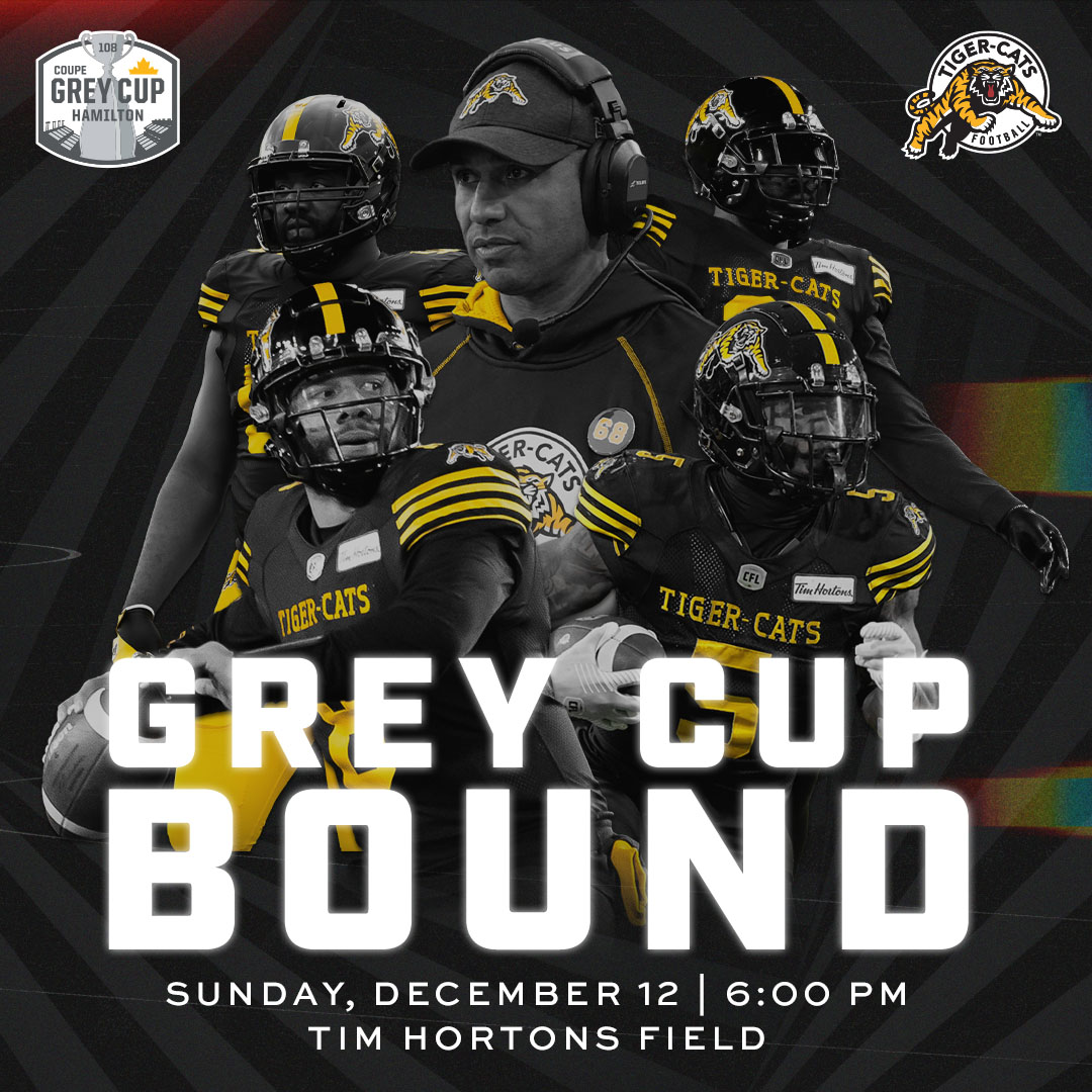 START THE BUS! START THE BUS! 🚍

We're coming home East Division champs! 👑

See you on Sunday for the 108th #GreyCup, Hamilton! 🏆

LET'S GOOOOO‼️

#Ticats | #GCPlayoffs