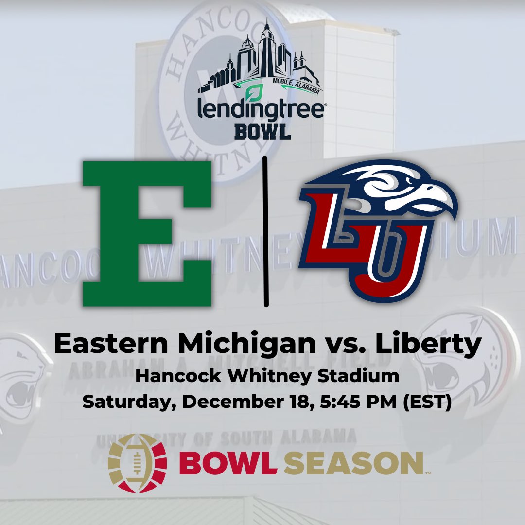 🚨OFFICIAL: <a href="/EMUFB/">Eastern Michigan Football</a> will take on <a href="/LibertyFootball/">Liberty Football</a> in the @LT_Bowl 🚨#BowlSeason