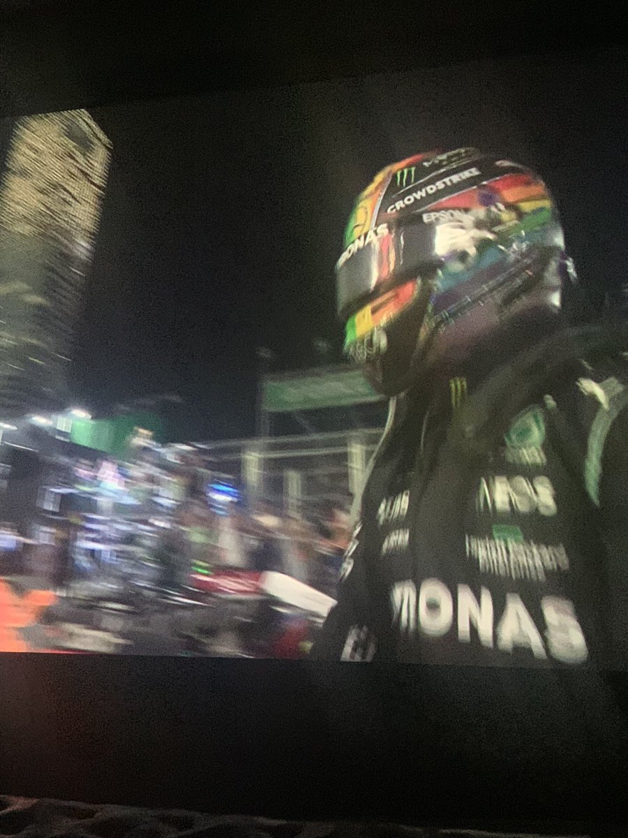 Unbelievably bonkers Grand Prix. Outstanding performance and victory from <a href="/LewisHamilton/">Lewis Hamilton</a> despite everything being thrown at him. Great to see him wearing his rainbow helmet. The 🐐