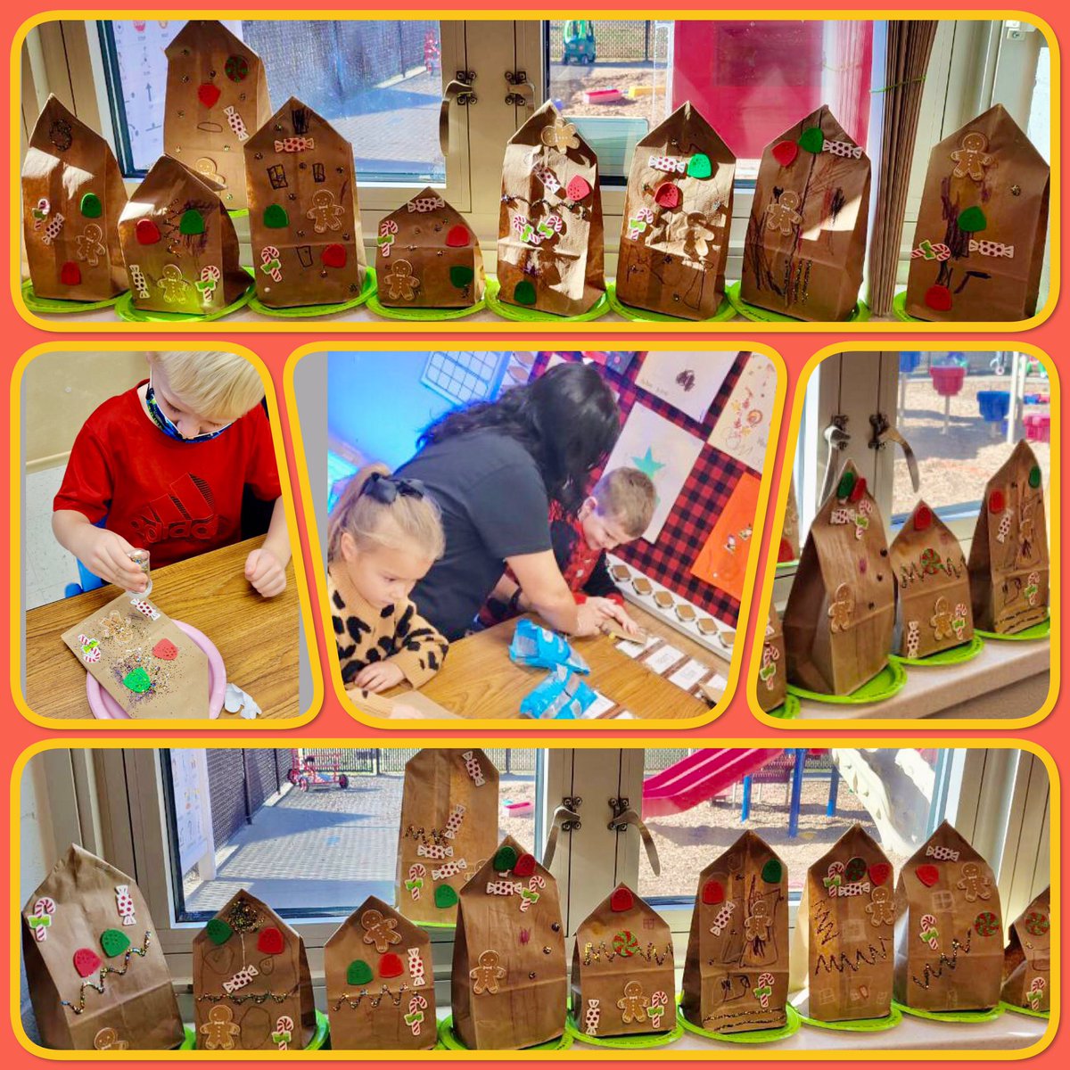 CarlenaSheeran's tweet photo. The #HCSPreschool students in Jennifer Arnold’s classroom @RineyvilleE ❤️ when their SLP helps teach their lessons!👫🏽 Children chose which size house tall/short &amp; then measured to see how many gumdrops tall they were.🏠 #Village #HCSStrongerTogether #GingerbreadFun #Measurement https://t.co/7o3jS0sWM1