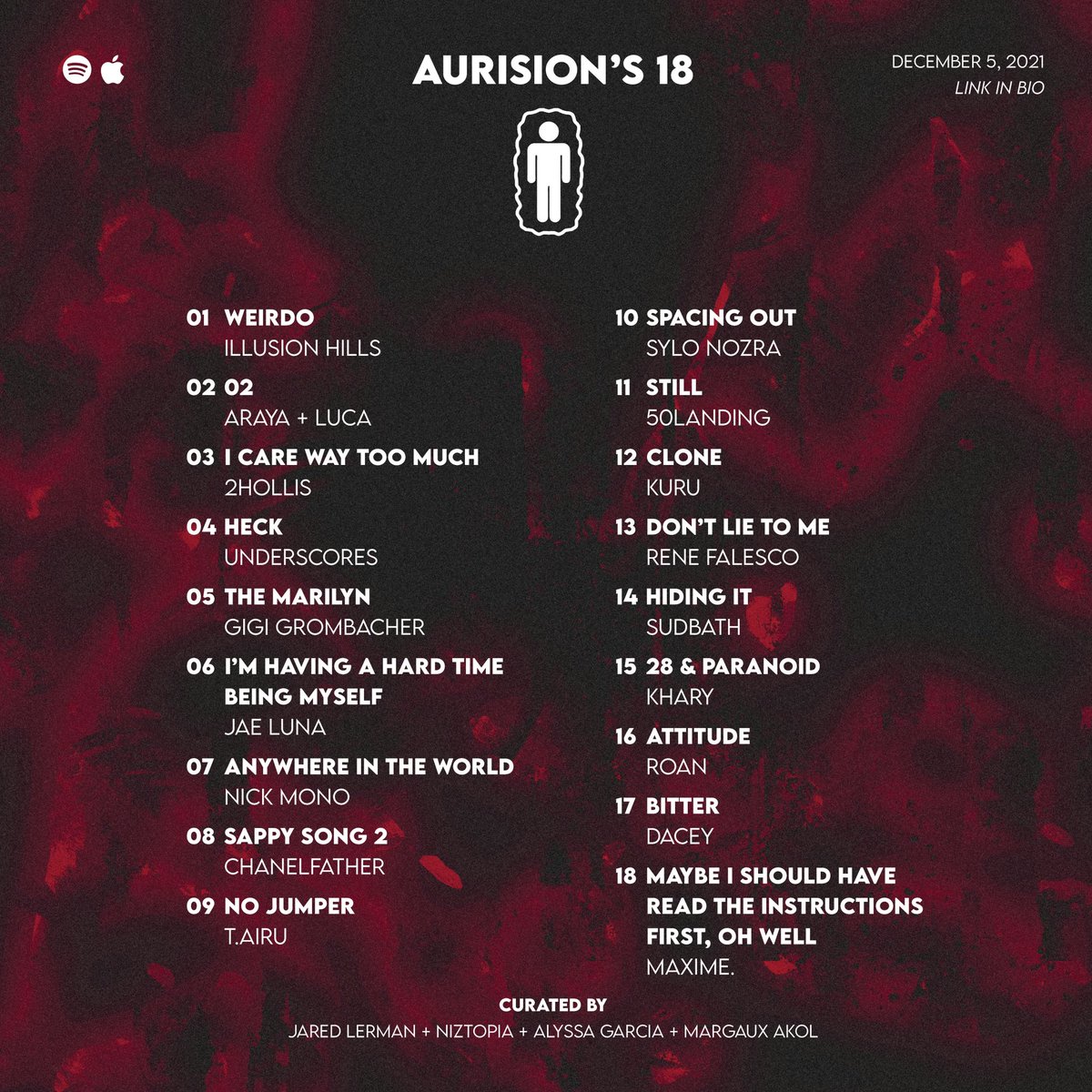 Aurisi0n's tweet photo. Week 17 of “Aurision’s 18” is live on Spotify &amp; Apple Music! This week we have another stacked lineup of our 18 favorite songs curated by our team! 

Listen on Spotify &amp; Apple Music and let us know your favorite tracks!

link in bio + replies https://t.co/VvbkMK2pnm