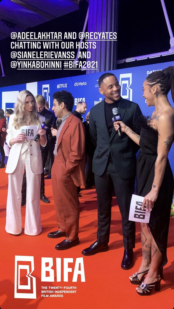 FIVE7OFFICIAL's tweet photo. BIFA 2021 
@REGYATES on the @BIFA_film red carpet w/ @YinkaBokinni #piratesfilm #bfibacked https://t.co/uVOGuXfe8k https://t.co/GtzJc0LXNx