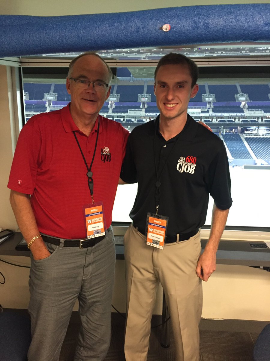 NolanKowal's tweet photo. Today I’ll be listening to @BobIrvingCJOB for one last time. I was extremely lucky to have been able to work with Bob for a short time. Thank you Bob for being such a great role model for all us broadcasters. Enjoy the day.
📸: Circa 2016
@680CJOB https://t.co/lVQ7sHUGQY