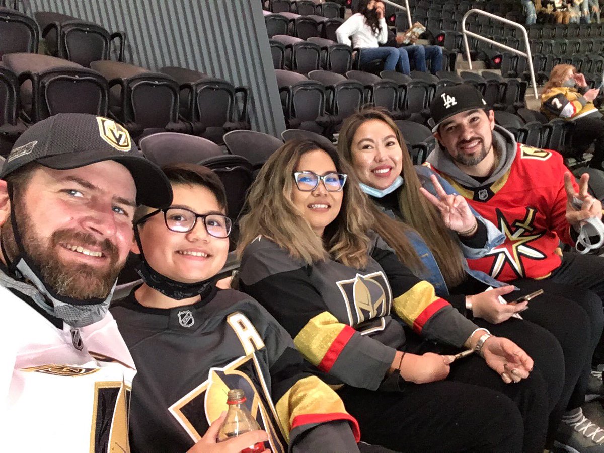 nkmystr's tweet photo. Our first @GoldenKnights game of the season!
#GoKnightsGo
#VegasBorn
#KnightTron
#ReturnOfThePeterTron..? https://t.co/5kN4hyNwB7