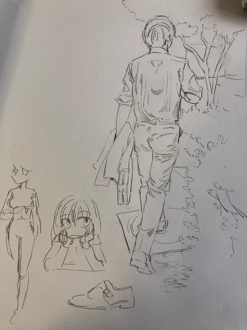 デッサン落書き途中で終わってるやつは時間切れの関係 