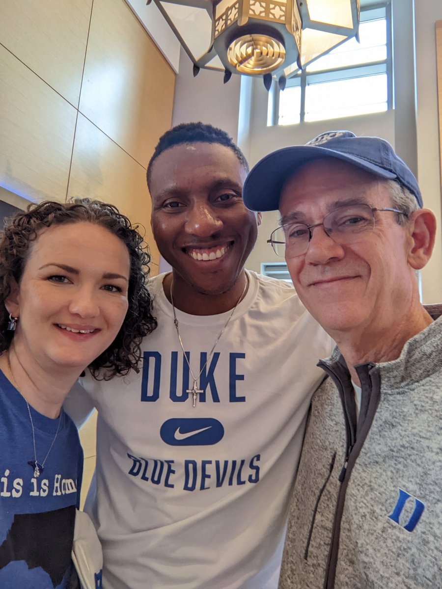 KatiePMooreMD's tweet photo. Amazing moment. Met the People's Champ with my dad. @NdotSmitty @DukeMBB #DBPX #ForeverDuke #LetsGoDuke https://t.co/nLZmlFx5lH