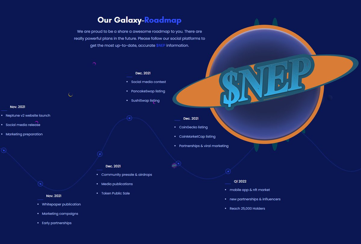 NepDevKyong's tweet photo. We are proud to be a share our awesome galaxy roadmap to you. There are really powerful plans in the future. Please follow our social platforms to get the most up-to-date, accurate $NEP information.

#NEPTUNE #NEP #crypto #token #roadmap https://t.co/3aldOrPkEI