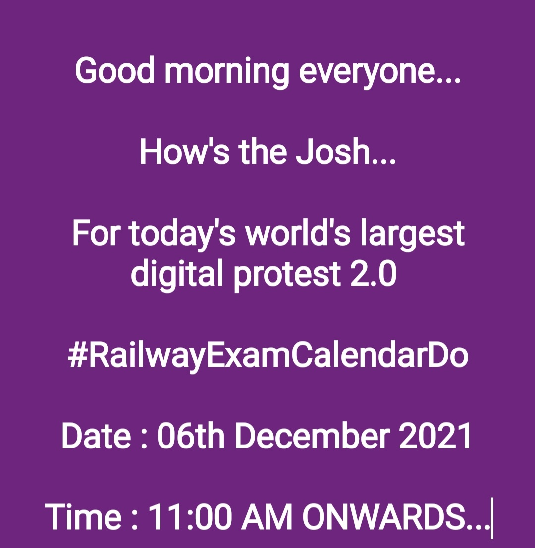 StudyUmang's tweet photo. आरआरबी ग्रुप डी &amp; NTPC तैयार है आज की एक और मेहनत
 और आपका कैलेंडर
6 dec 2021
11 am

#RailwayExamCalendarDo @RailMinIndia @AshwiniVaishnaw @RRBKOLKATA @PMOIndia @narendramodi https://t.co/maYhjLEwlI