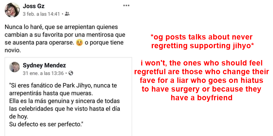jeongsfeed's tweet photo. A Mexican TWICE store (@/apricotmagenta) who work with several ot9 fanbases has been caught saying very questionable things about some of the members. https://t.co/SEWQERha5d